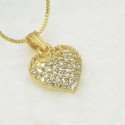 Fashionable Gold Plated Small Cz Stone Heart Pendant