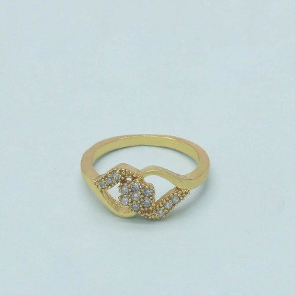 Beautiful Gold Plated Designer White Stone Rings