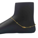 Gold Plated Thin Golden Beads Link Chain Anklets
