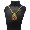 Gold Plated Mc Ball Designer Floral Ruby Stone Necklace