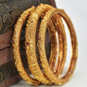 Traditional One Gram Gold Open Palakka Bangle Bracelet |Kollam Supreme