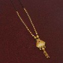 Designer Black and Golden Beads Cz Mangalsutra Necklace