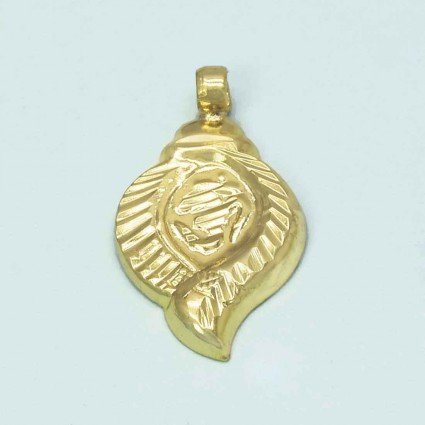Konch Design Traditional Gold Plated Om Pendant