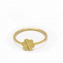 Simple Gold Plated Floral Ladies Finger Ring