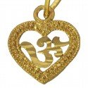Attractive Gold Plated Designer Om Heart Pendant