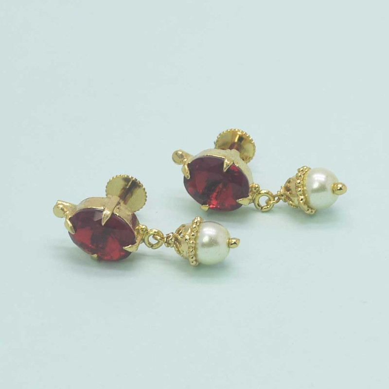 stone drop earrings gold