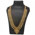 Gold Plated Bridal Peacock Long Chain Necklace