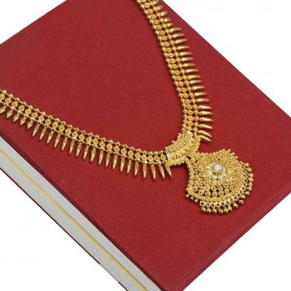 Contemporary Gold Plated Ruby Stone Jasmine Necklace