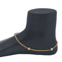 Micro Gold Plated Two Tone Beads Anklet From Kollam Supreme