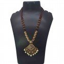 Multi-Strand Maroon Beads Ruby Cz Necklace