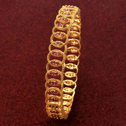 Alluring Gold Plated Wedding Ruby Bangle