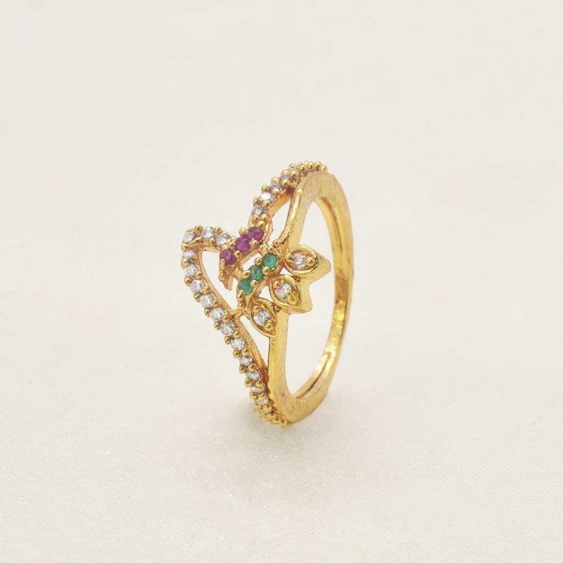 Buy Mahi Beautiful Solitaire Crystal and Ruby Stone Adjustable Finger Ring  Online