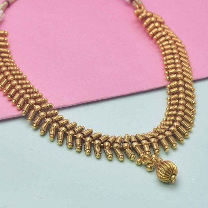 Beautiful Antique Gold Plated Bridal Necklace