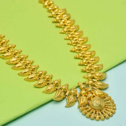 Kerala Traditional Gold Plated Bubbles Mango Necklace