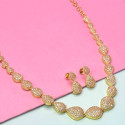 Semiprecious Stone Tear Drop Gold Plated Necklace Set