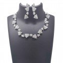 Contemporary Triangle Design American Diamond Necklace Set