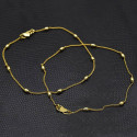 Gold Plated Thin Golden Beads Link Chain Anklets