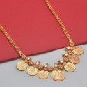 Gold Plated Lakshmi Coin Kasu Stone Necklace