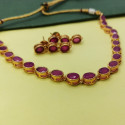 Stunning Premium Gold Plated Oval Necklace set