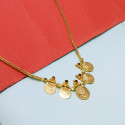 Gold Plated Lakshmi Five Coin Kashu Ruby Stone Necklace