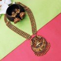 Antique Kemp Gaja Lakshmi Temple Long Necklace Set