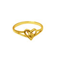 Cute Gold Plated Heart in Heart Finger Ring