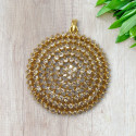 Enchanting Gold Plated Semi-precious Stones Big Pendant