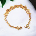 Lovely Gold Plated Heart And Arrow Ladies Bracelet