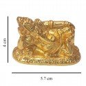 Gold Plated Small Lying Ganesha Idol