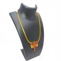 Attractive Gold Plated Ruby Stone Pendant Necklace