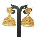 Big Golden Beads Design Bridal Umbrella Jhumka