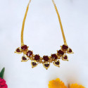 Elegant Red Square Stones Studded Palakka Choker