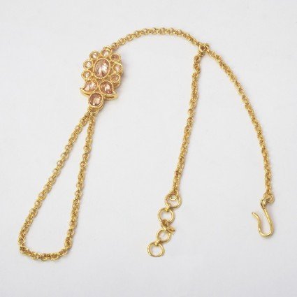 Delicate Classic Gold Plated Kundan Slave Bracelet