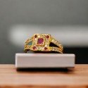Elegant Gold Plated Ruby CZ Stone Finger Ring