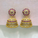 Beautiful Gold Plated Medium Size Ruby Jumkha/Jimikki Earrings