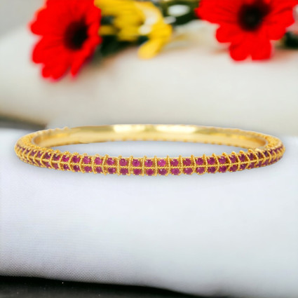 Premium Semiprecious Stone Paving Bangle For Women