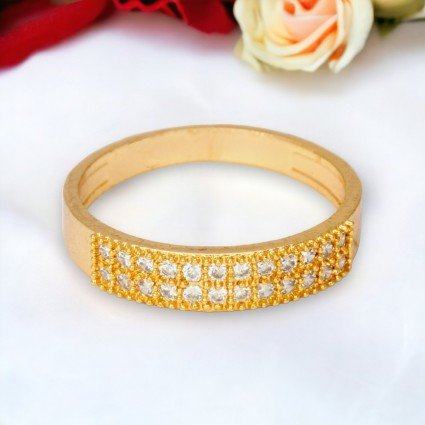 Enchanting Gold Plated Semi-precious Stones Finger Ring