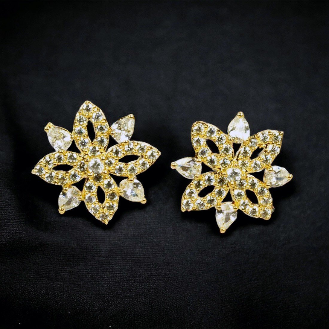 Gold plated store cubic zirconia studs