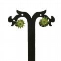 Gorgeous Gold Plated Semi-Precious Stones Floral Ear Studs