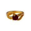 Charming Gold Plated Red Ruby Finger Ring