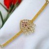 Elegant Gold Plated Ruby Cubic Zirconia Bridal Armlet/Bajuband
