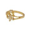 Gold Plated White Stone Floral Finger Ring