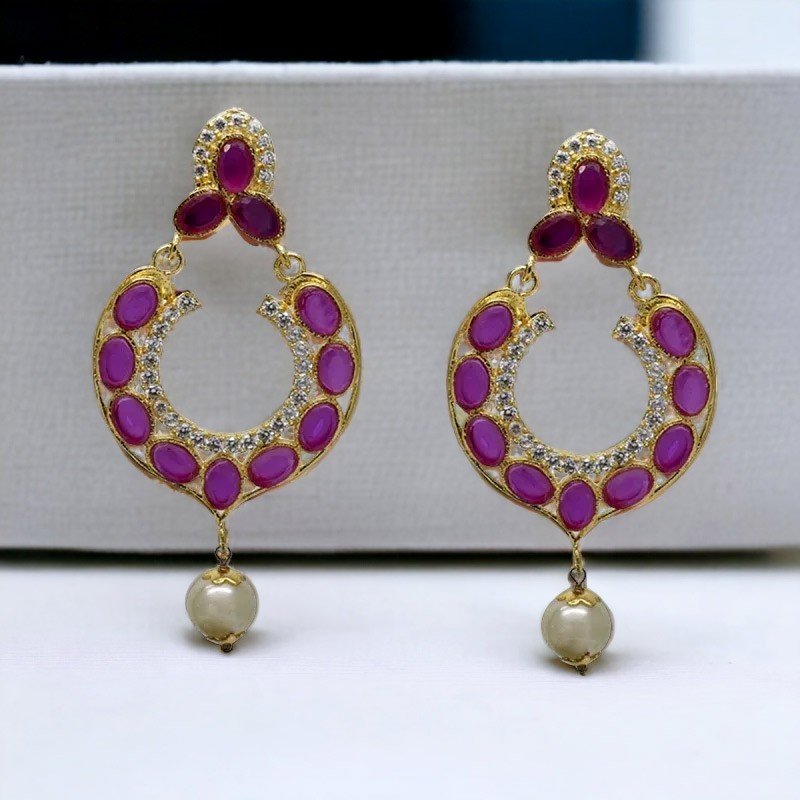 Buy American Diamond White Stone Bali Earrings Buy Online