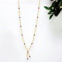 Gold Plated Cutting Chain Stone Necklace
