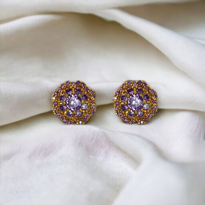 18K Gold LAVENDER Zircon Stone Earrings, WATERPROOF, Christmas Gift,  Colorful Earrings, Violet Stone Earrings, Light Purple Earrings - Etsy