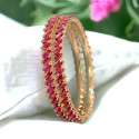 Enchanting Rose Gold Plated Zircon Bangles