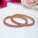 Enchanting Rose Gold Plated Zircon Bangles