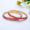 Enchanting Rose Gold Plated Zircon Bangles