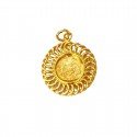 Gold Plated Head Engraved Sun Pendant