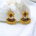 Trendy Gold Plated Blue Sapphire Dangling Earrings